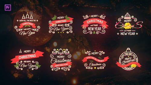 Neon Line Christmas and New Year Animated Titles