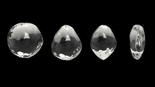 Fluid Clear Morphing Water Droplet Shapes with Alpha Channel
