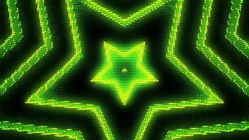 Abstract Neon Star Pattern Kaleidoscope Motion Background