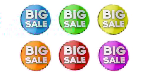 Animated Colorful 3D Big Sale Badges Pack