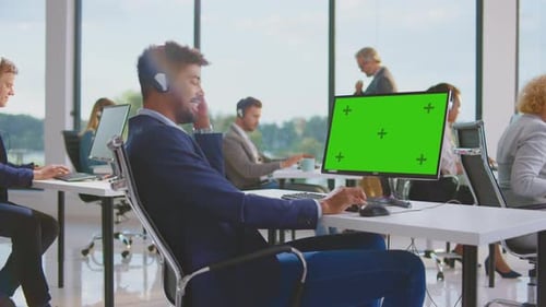 Diverse Office Workers Working in Modern Office