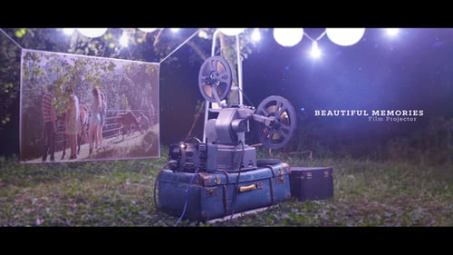 Nostalgic Film Projector Slideshow with Vintage Overlay