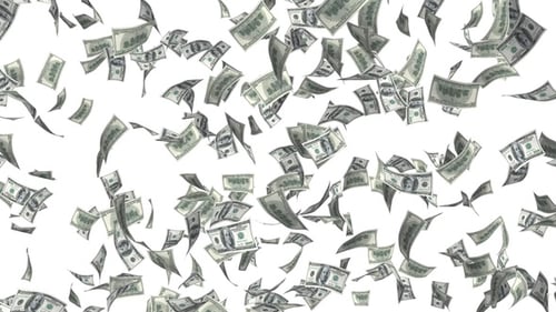 Falling Dollar Bills Money Rain with Alpha Channel