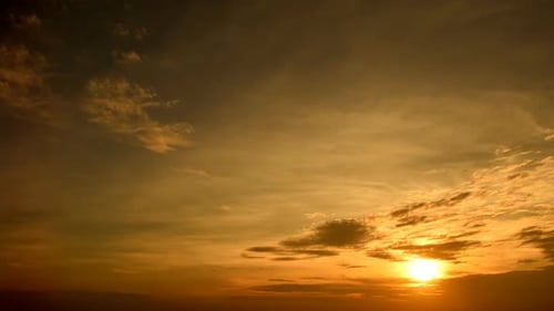 Beautiful Sunrise With Clouds in Timelapse