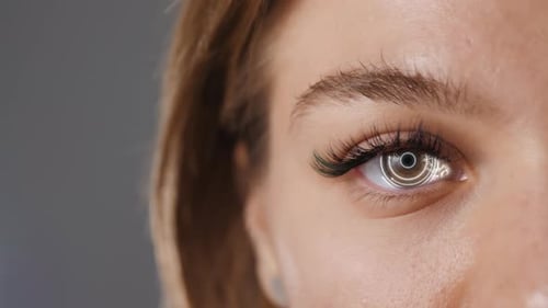 Eye Scan with Concentric Circles Graphic Overlay