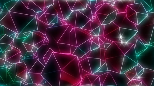 Abstract Neon Geometric Shapes Looping Background