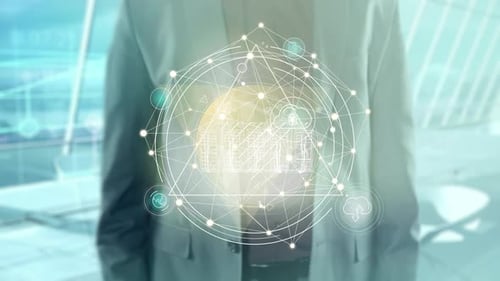 Futuristic Interactive Technology Network Reveal Animation