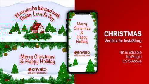 Animated Christmas Holiday Greeting Card Message Template