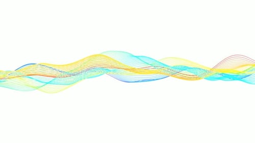 Animated Abstract Particle Waveform on White Background