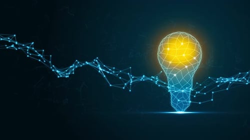 Blue polygon lamp with dot connection abstract ground seamless loop video