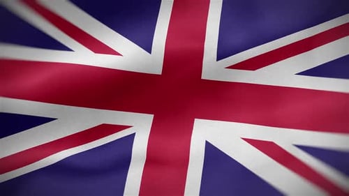 Realistic Waving Union Jack Flag Loop