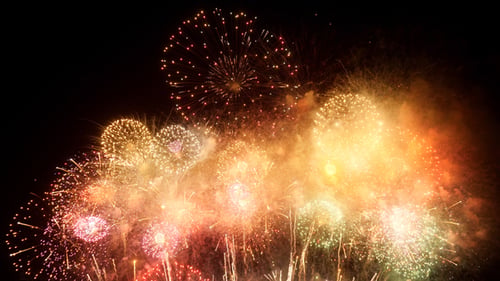 Colorful Fireworks Display in Night Sky