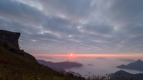 Sunrise Over Misty Mountain Valley