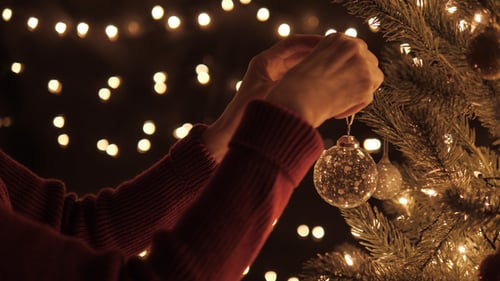 Decorating On Christmas Tree