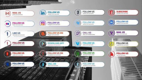 Social Media Follow Callouts with Clean Typography and Modern Design