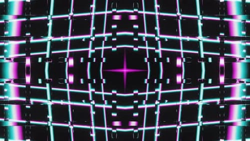 Romb and Arrows Abstract Flashing Blue and Purple Led Neon Vj Loop Animation