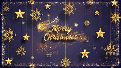 Sparkling Gold Particle Christmas Greeting