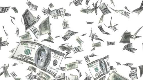 Falling One Hundred Dollar Bills Money Rain Animation