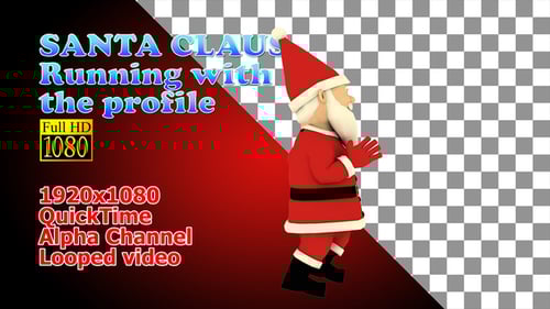 3D Cartoon Santa Claus Running Loop for Christmas Holidays