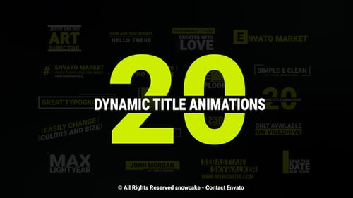 Dynamic Animated Minimalist Text Titles Motion Graphics Pack