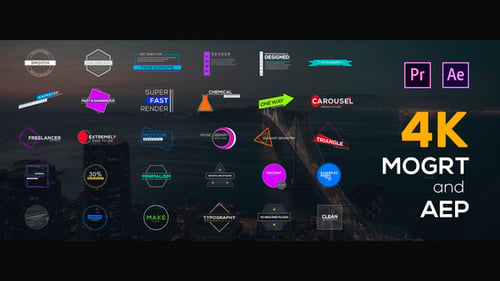 30 Figured Titles for Premiere Pro and After Effects | Mogrt & Aep