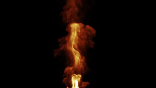 Realistic Vertical Fire Flame Animation with Alpha Channel