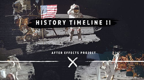 Distressed History Timeline with Brushstroke Photo Reveals