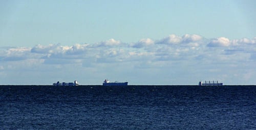 Cargo Ships Sailing on the Ocean
