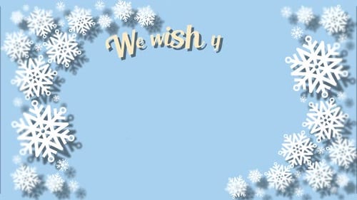 Animated Holiday Greetings with Snowflakes on Blue Background