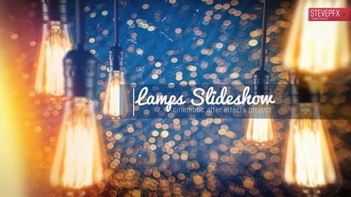 Warm Cinematic Slideshow with Hanging Edison Light Bulbs