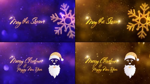 Elegant Sparkling Christmas and New Year Greeting Animation