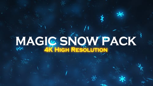 Abstract Glowing Blue Snowflakes Falling Animation