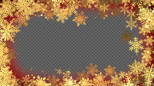 Festive Golden Snowflakes Christmas Border Frame Loop