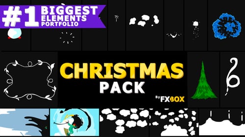 Animated Christmas Elements Pack with Liquid Transitions