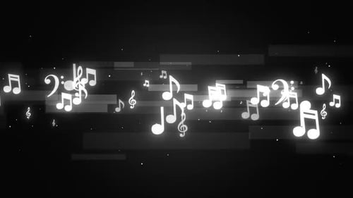 Animated Glowing Musical Notes Streaming Background Loop