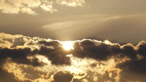 Beautiful Clear Big Sun at Sunrise or Sunset.