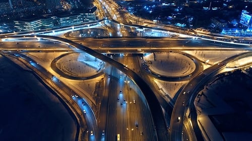 Night Highway Interchange