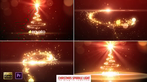 Sparkling Christmas Tree Logo Reveal with Festive Particles
