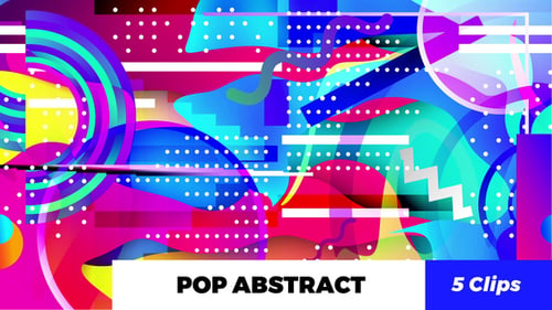 Vibrant Geometric Abstract Loop Background with Glitch Effects