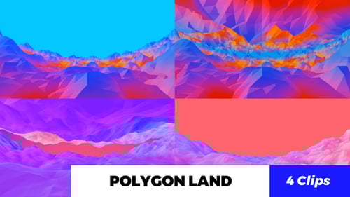 Vibrant Abstract Geometric Low-Poly Landscape Moving Background
