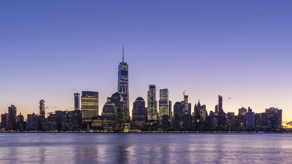Cover for Cityscape of Lower Manhattan, New York at Sunrise. United States of America