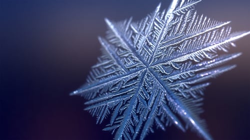 Realistische Makro-Schneeflocke