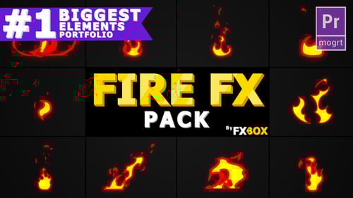 Cartoon Fire Elements | Premiere Pro MOGRT