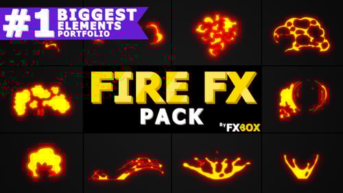 Dynamic Hand Drawn Cartoon Fire Elements Animation Pack