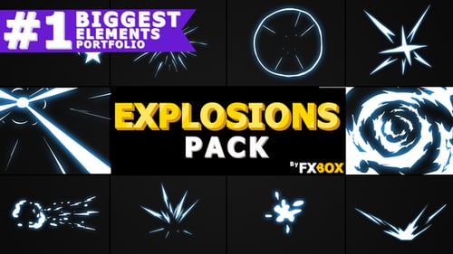 Hand Drawn Explosion Elements And Transitions | Motion Graphics Pack