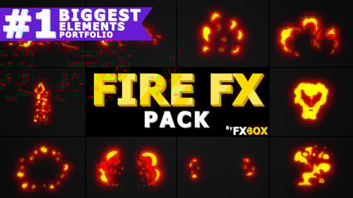 Hand Drawn Cartoon Fire Elements FX Pack