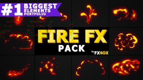 Hand Drawn Cartoon Fire Elements Animation Pack