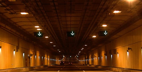 Driving Through A Long Tunnel