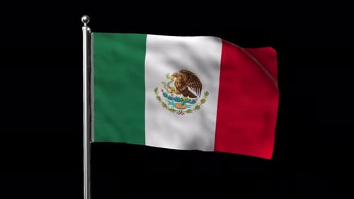 Realistic Waving Mexican Flag Seamless Loop Animation