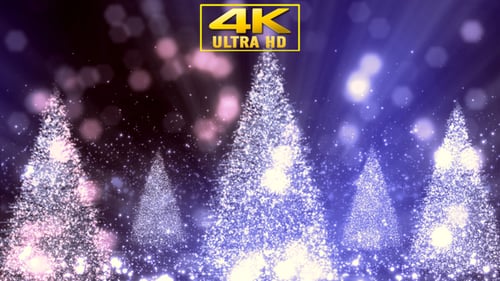 Glittering Christmas Trees Holiday Celebration Background